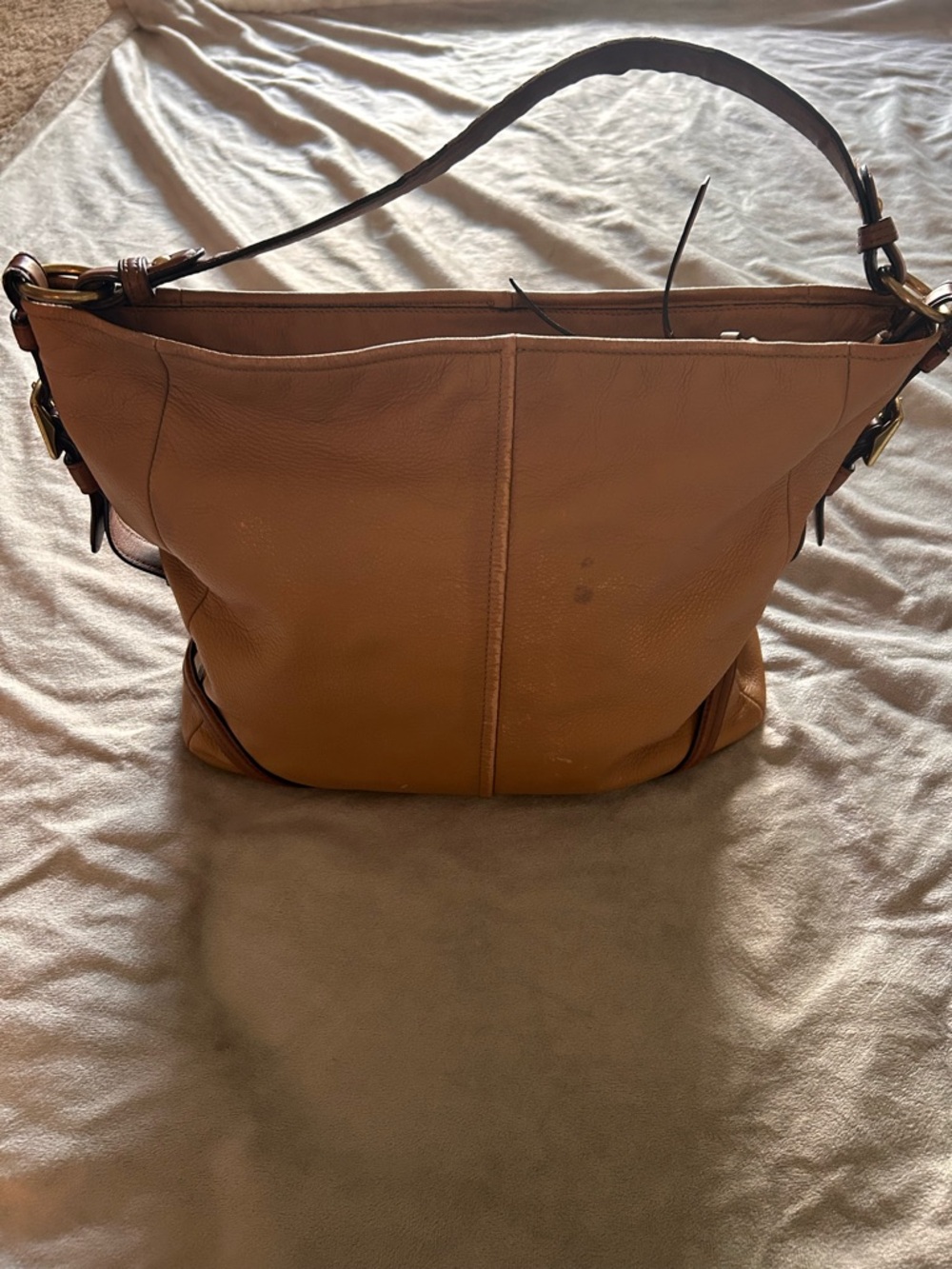 Vintage Coach Leather Shoulder Bag tan and brown - Picture 8 of 11